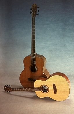 Photo: Five-string acoustic bass guitar, six-string Auditorium model guitar